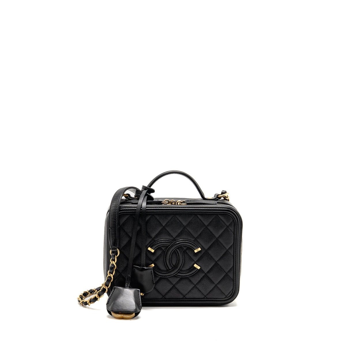 CHANEL CC FILIGREE VANITY CAVIAR BLACK GHW