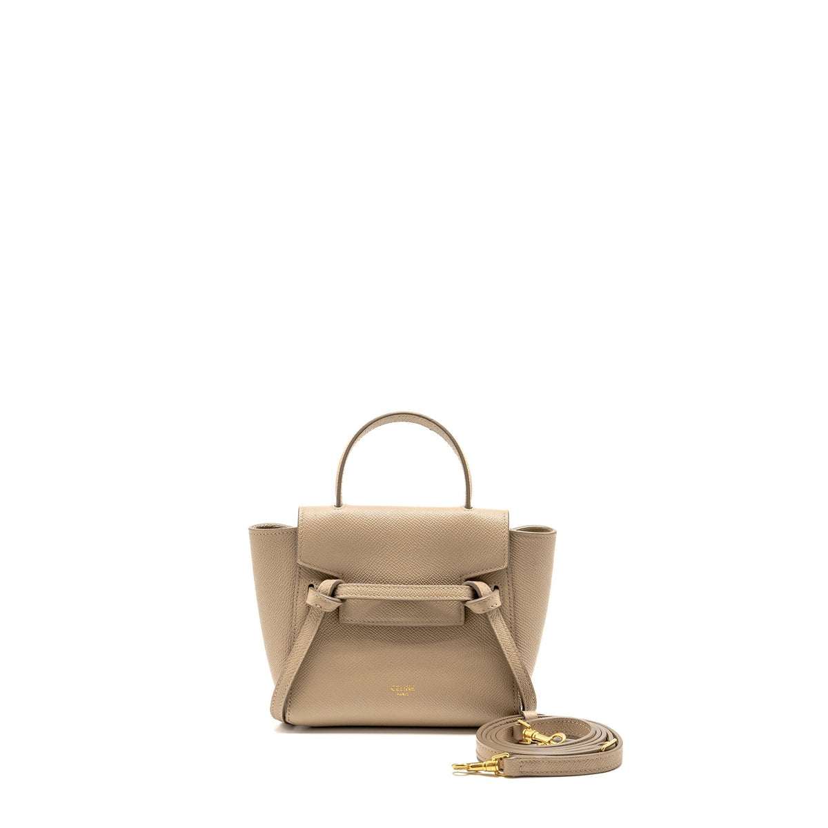 CELINE PICO BELT BAG GRAINED CALFSKIN BEIGE GHW