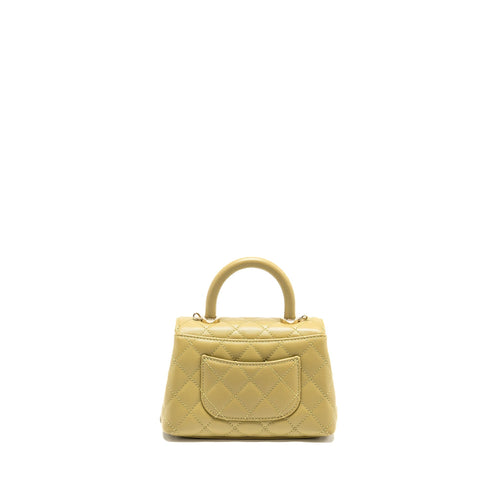 CHANEL MINI COCO HANDLE CAVIAR LIGHT GREEN LGHW (MICROCHIP)
