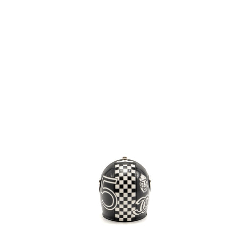CHANEL MONTE CARLO HELMET MINAUDIERE CLUTCH BAG PLEXI/STRASS BLACK/WHITE SHW (MICROCHIP)