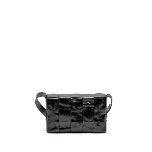 BOTTEGA VENETA CASSETTE MESSENGER BAG CALFSKIN BLACK SHW