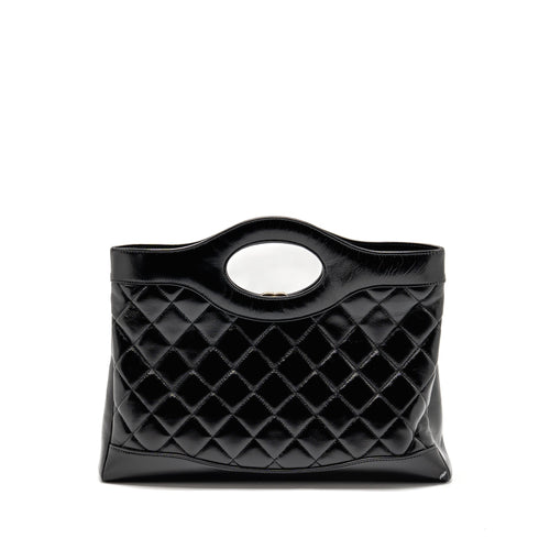 CHANEL MEDIUM 31 BAG SHINY LAMBSKIN BLACK LGHW (MICROCHIP)