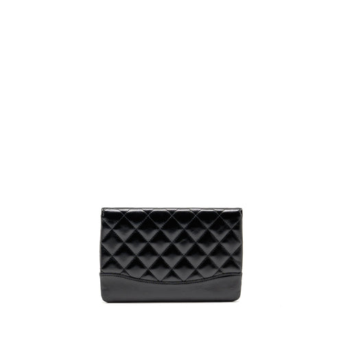 CHANEL 24S MINI 31 CLUTCH BAG SHINY LAMBSKIN BLACK LGHW (MICROCHIP)