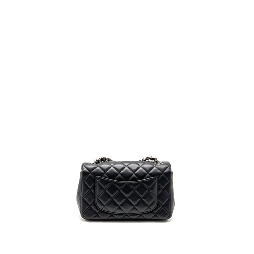 CHANEL MINI RECTANGULAR FLAP BAG LAMBSKIN BLACK SHW