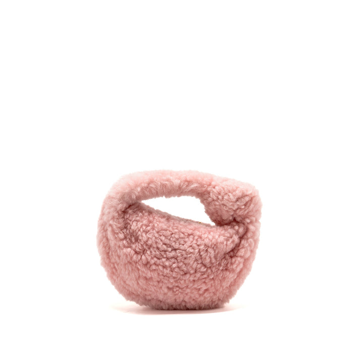 BOTTEGA VENETA MINI JODIE SHEARLING PINK GHW