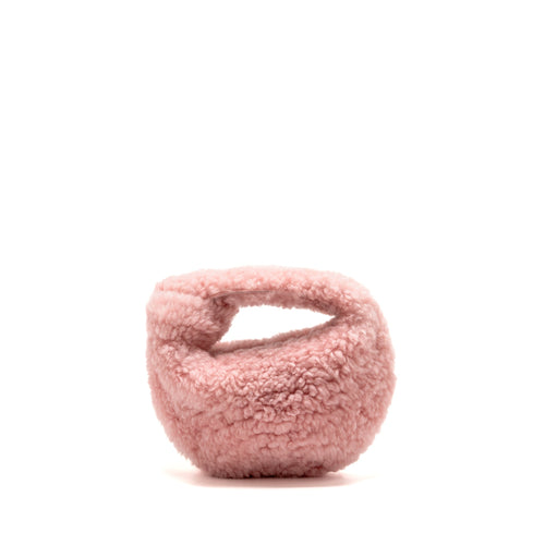 BOTTEGA VENETA MINI JODIE SHEARLING PINK GHW