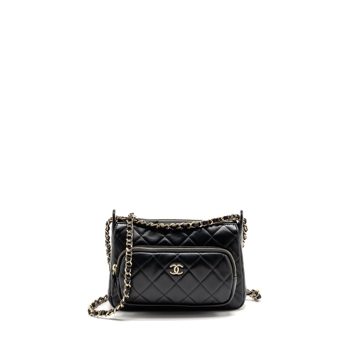 CHANEL 25C CAMERA BAG LAMBSKIN BLACK LGHW (MICROCHIP)