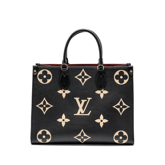 LOUIS VUITTON ONTHEGO MM MONOGRAM EMPREINTE LEATHER BLACK/BEIGE GHW