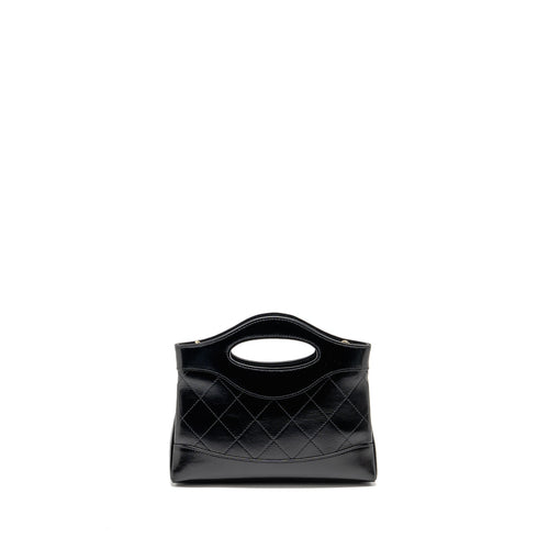 CHANEL 24C MINI 31 CLUTCH WITH CHAIN SHINY CALFSKIN BLACK LGHW (MICROCHIP)