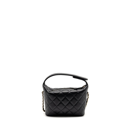 CHANEL 25C QUILTED HOBO BAG CAVIAR BLACK LGHW (MICROCHIP)