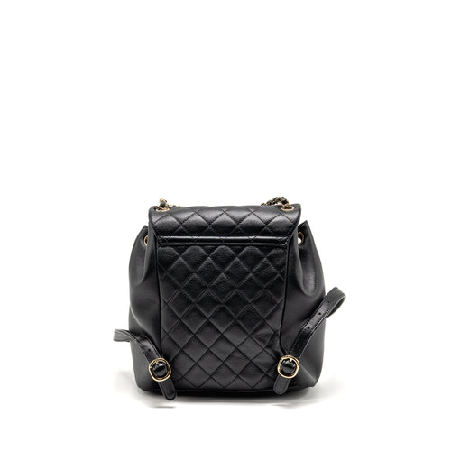 CHANEL LARGE DUMA BACKPACK CALFSKIN BLACK LGHW (MICROCHIP)