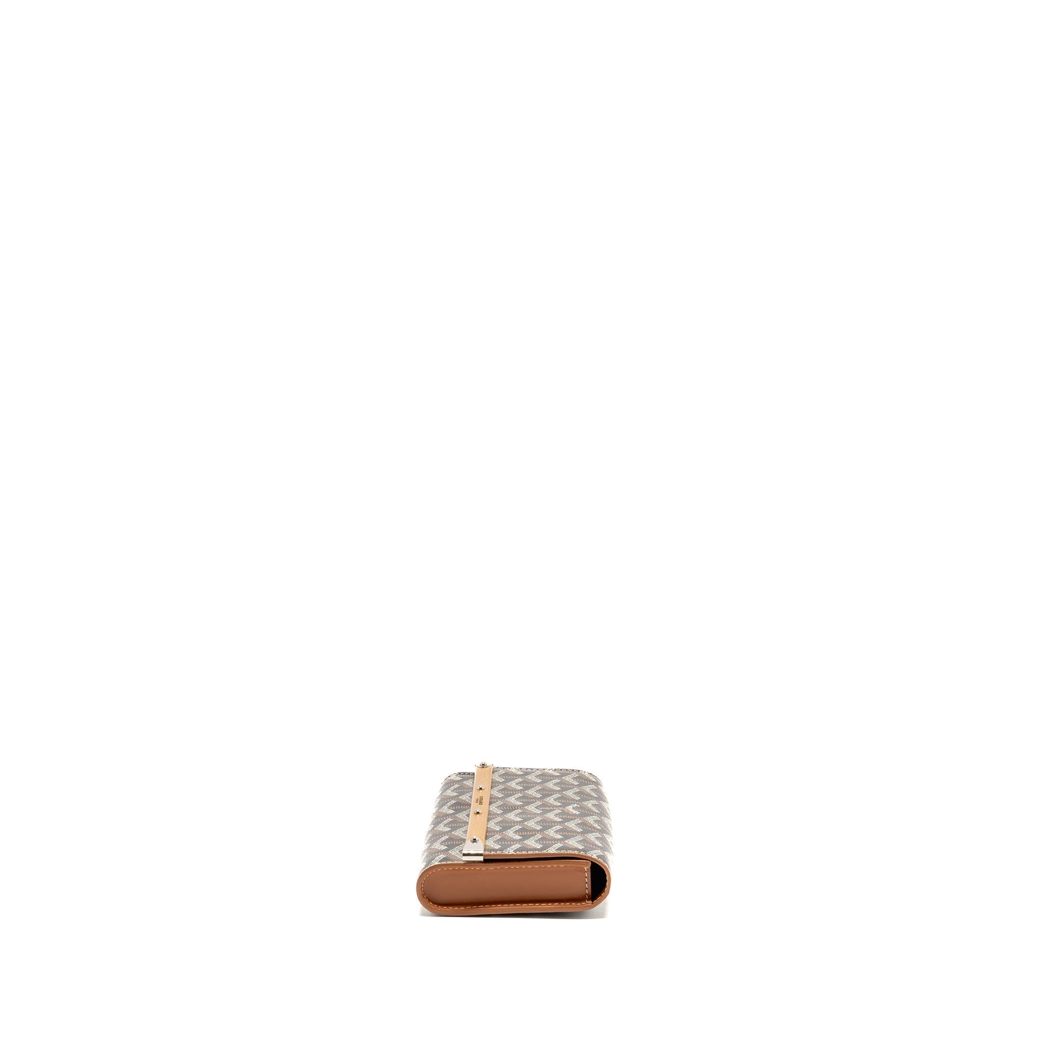 GOYARD MONTE CARLO MINI CASE WITH STRAP GOYARDINE CANVAS/LEATHER BLACK/BROWN SHW