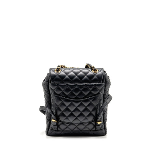 CHANEL SMALL URBAN SPIRIT QUILTED BACKPACK CALFSKIN BLACK GHW