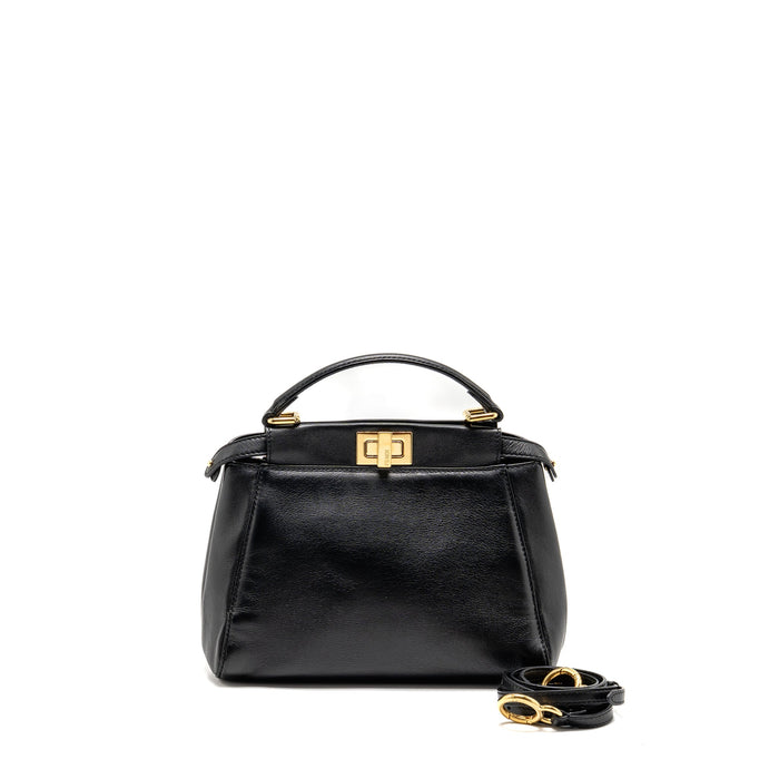 FENDI MINI PEEKABOO LAMBSKIN BLACK GHW