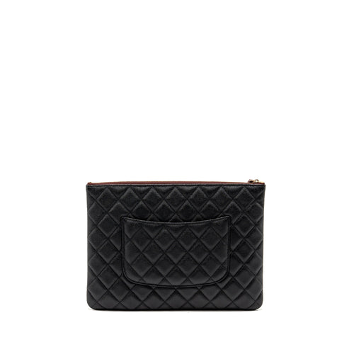 CHANEL O CASE CLUTCH CAVIAR BLACK GHW
