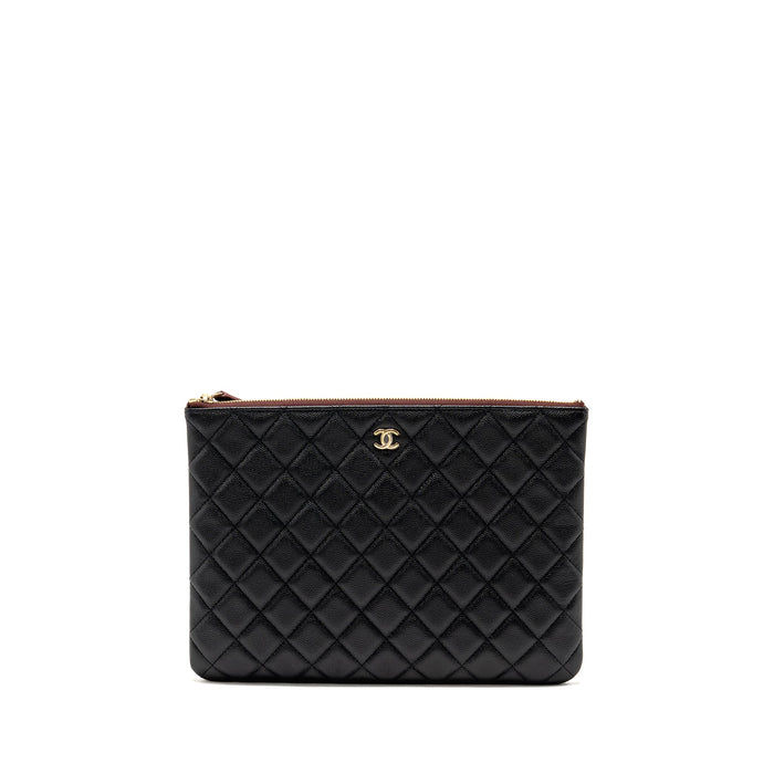 CHANEL O CASE CLUTCH CAVIAR BLACK GHW