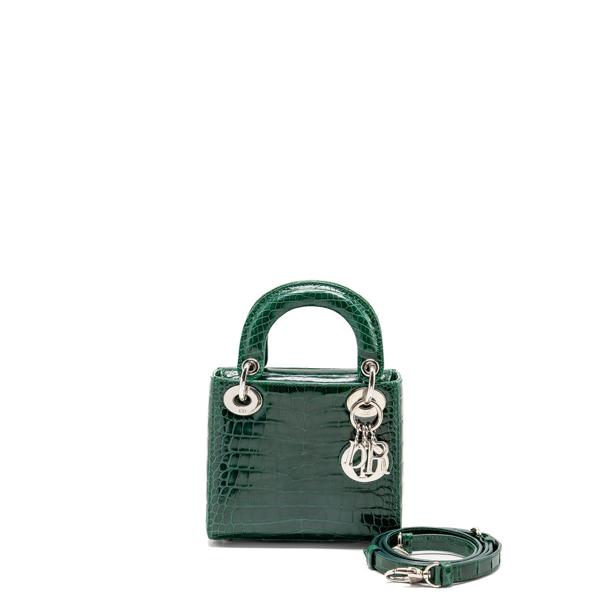DIOR MINI LADY DIOR CROCODILE GREEN SHW