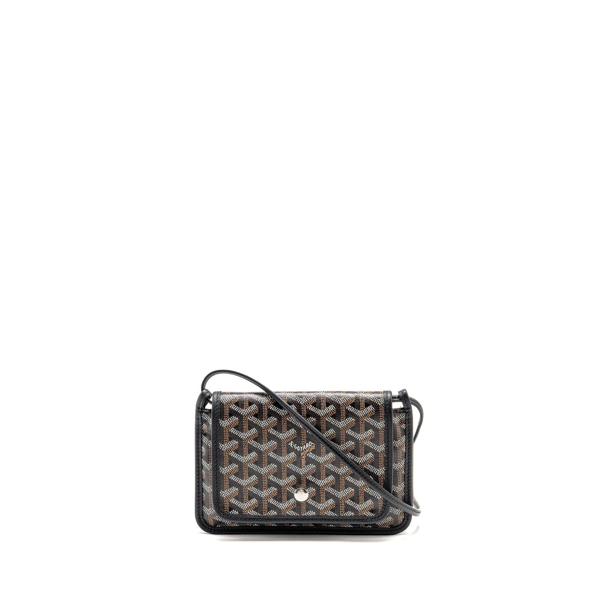 GOYARD PLUMET POCKET POCHETTE GOYARDINE CANVAS/LEATHER BLACK SHW