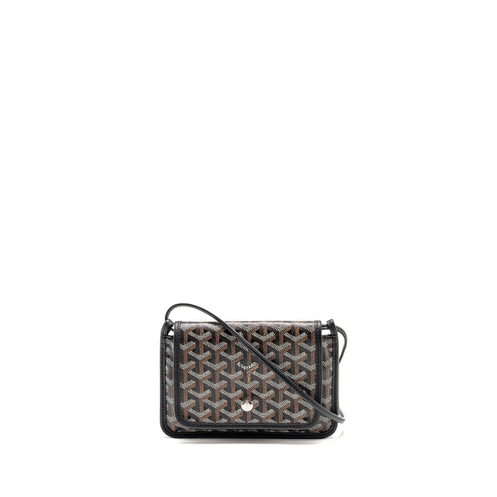 GOYARD PLUMET POCKET POCHETTE GOYARDINE CANVAS/LEATHER BLACK SHW