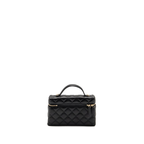 CHANEL 25P CC TOP HANDLE VANITY BAG CAVIAR BLACK LGHW (MICROCHIP)