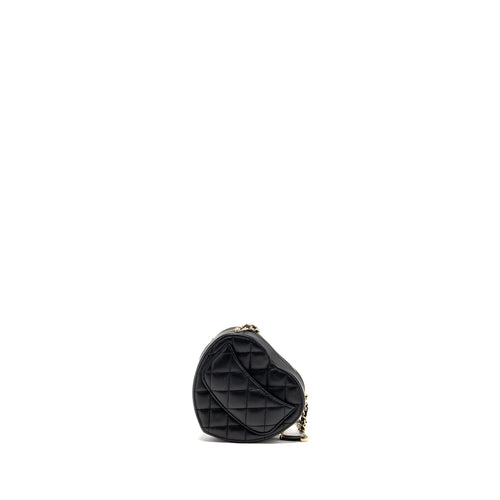 CHANEL SMALL HEART BAG LAMBSKIN BLACK LGHW
