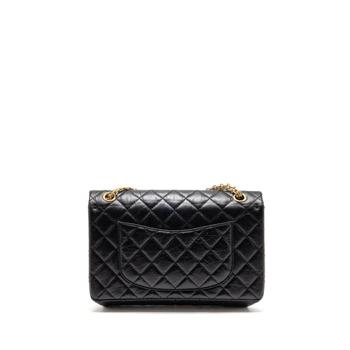 CHANEL LARGE 2.55 REISSUE FLAP BAG AGED CALFSKIN BLACK GHW