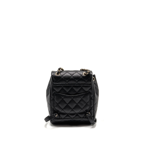CHANEL QUILTED MINI BACKPACK CAVIAR BLACK LGHW (MICROCHIP)