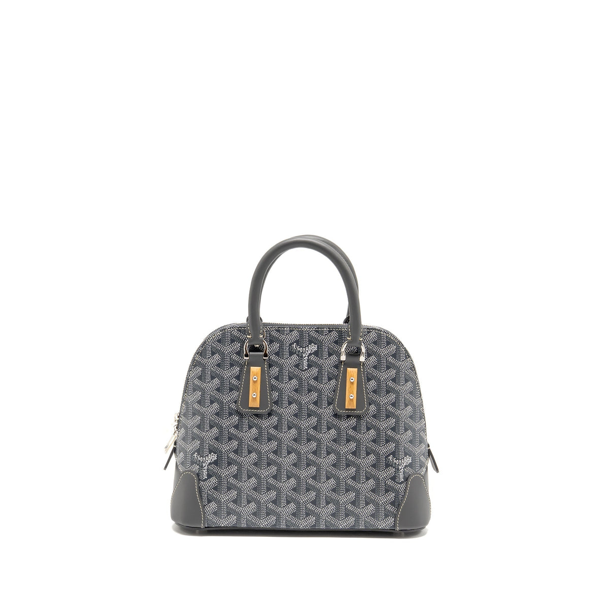 GOYARD VENDOME MINI BAG GOYARDINE CANVAS/CHEVROCHES CALFSKIN GREY SHW