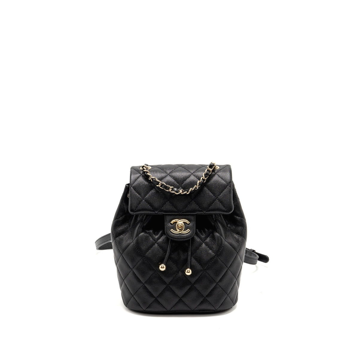 CHANEL QUILTED MINI BACKPACK CAVIAR BLACK LGHW (MICROCHIP)