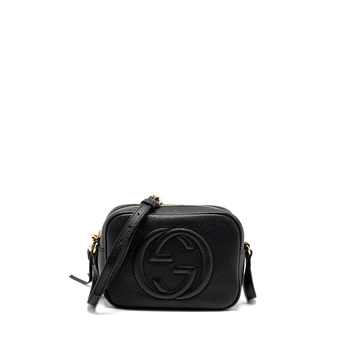GUCCI SOHO DISCO CAMERA CROSSBODY BAG CALFSKIN BLACK LGHW