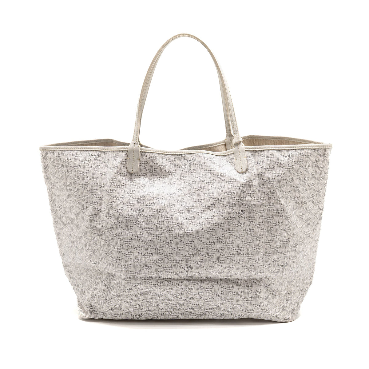 GOYARD SAINT LOUIS GM TOTE BAG GOYARDINE CANVAS / LEATHER WHITE
