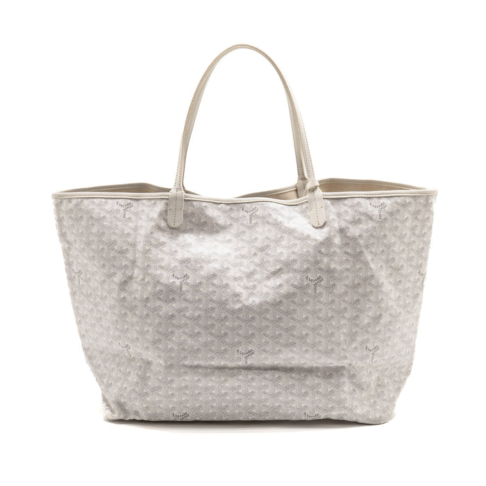 GOYARD SAINT LOUIS GM TOTE BAG GOYARDINE CANVAS / LEATHER WHITE