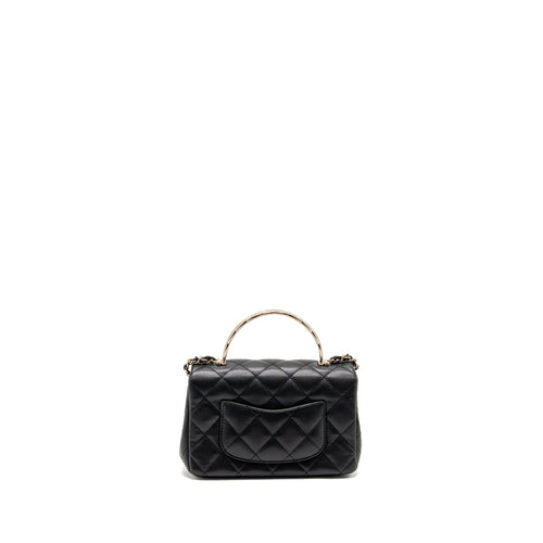 CHANEL 25S MINI COCO CRUSH HANDLE BAG CAVIAR BLACK LGHW (MICROCHIP)