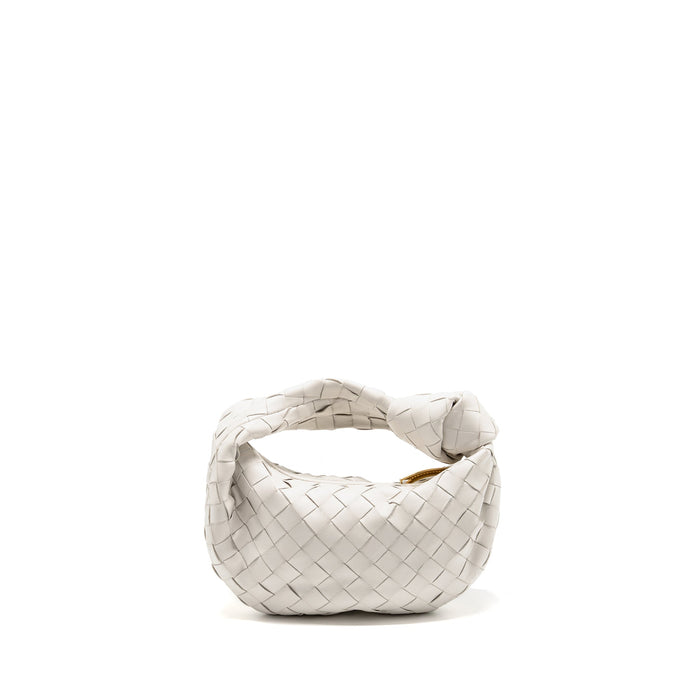 BOTTEGA VENETA MINI JODIE LEATHER WHITE GHW