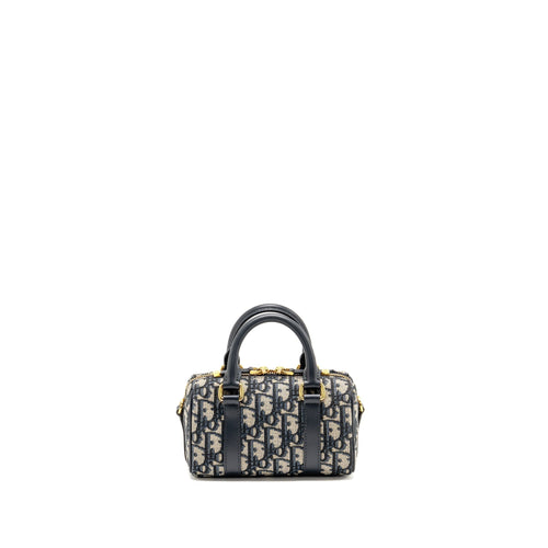 DIOR GROOVE 17 BAG NANO BLUE OBLIQUE CANVAS GHW