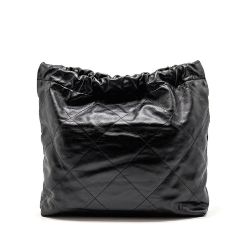 CHANEL MEDIUM 22 BAG CALFSKIN BLACK GHW (MICROCHIP)