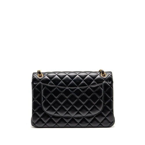 CHANEL JUMBO CLASSIC DOUBLE FLAP BAG LAMBSKIN BLACK GHW