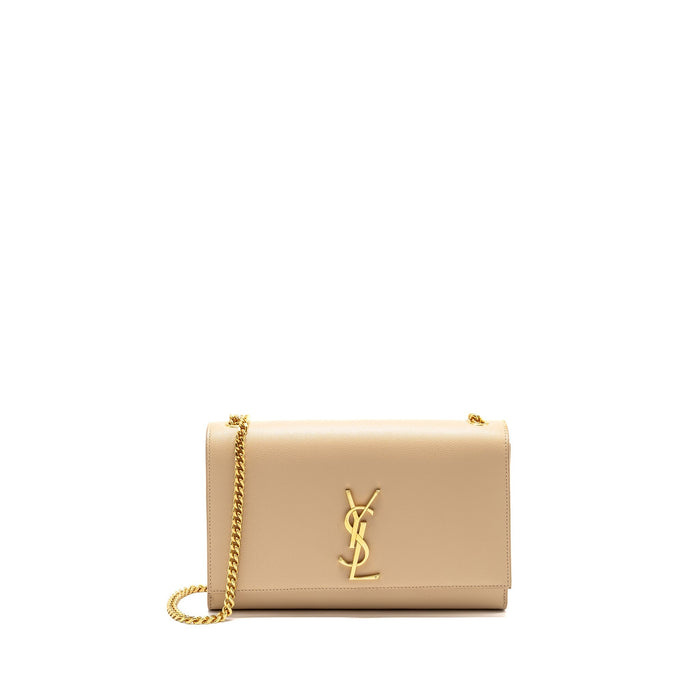 SAINT LAURENT/YSL KATE MEDIUM GRAINED CALFSKIN DARK BEIGE GHW