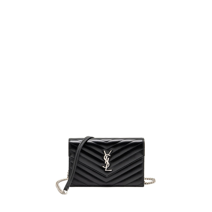 SAINT LAURENT/ YSL ENVELOPE CHAIN WALLET CALFSKIN BLACK SHW