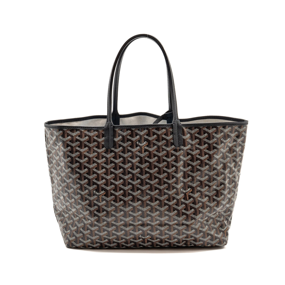 GOYARD SAINT LOUIS PM TOTE GOYARDINE CANVAS / CALFSKIN BLACK