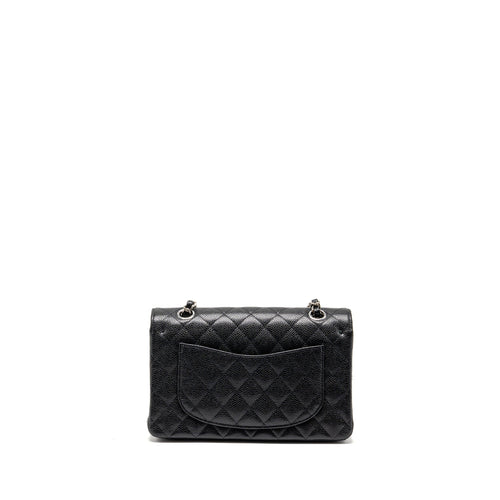CHANEL SMALL CLASSIC DOUBLE FLAP BAG CAVIAR BLACK SHW