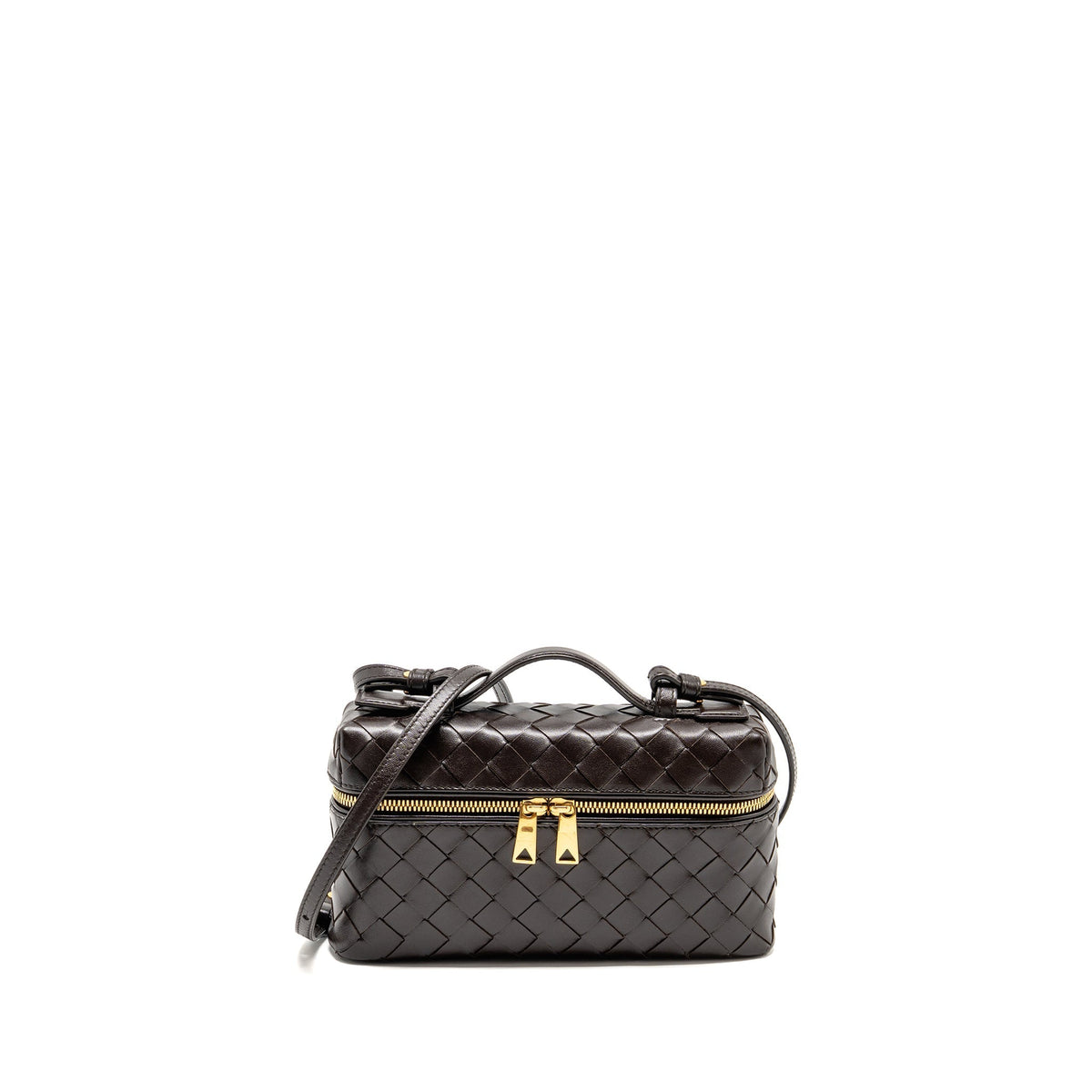 BOTTEGA VENETA BANG BANG VANITY CASE WITH STRAP INTRECCIATO LEATHER FONDANT GHW