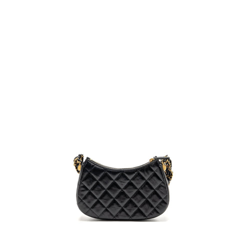 CHANEL 23K SMALL 19 HOBO SHOULDER BAG CALFSKIN BLACK GHW (MICROCHIP)