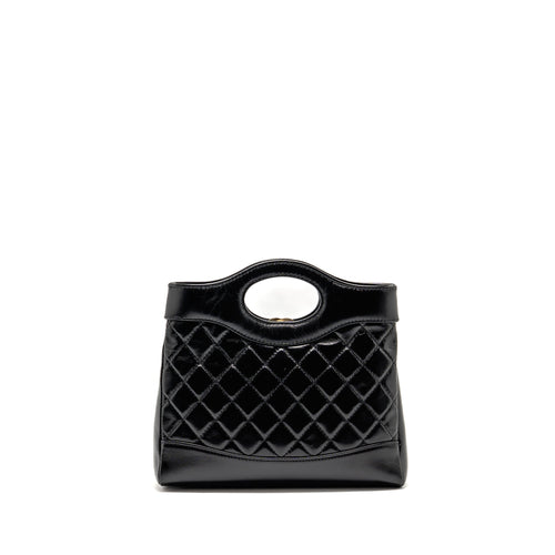CHANEL MINI 31 BAG SHINY LAMBSKIN BLACK LGHW (MICROCHIP)
