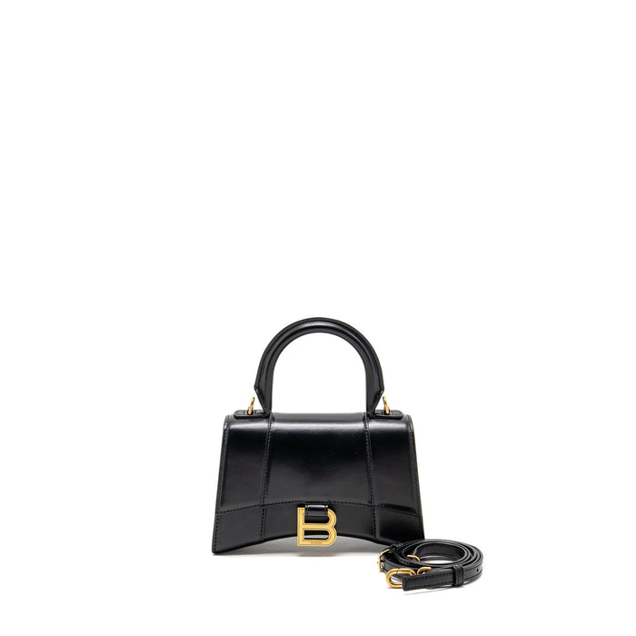 BALENCIAGA HOURGLASS BAG XS CALFSKIN BLACK GHW