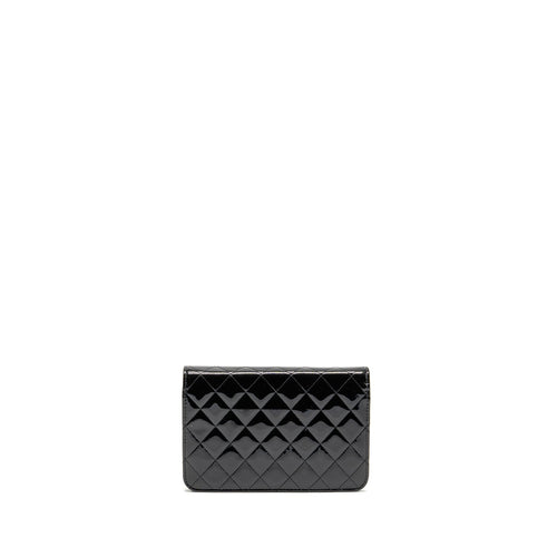 CHANEL WALLET ON CHAIN PATENT LEATHER BLACK SHW