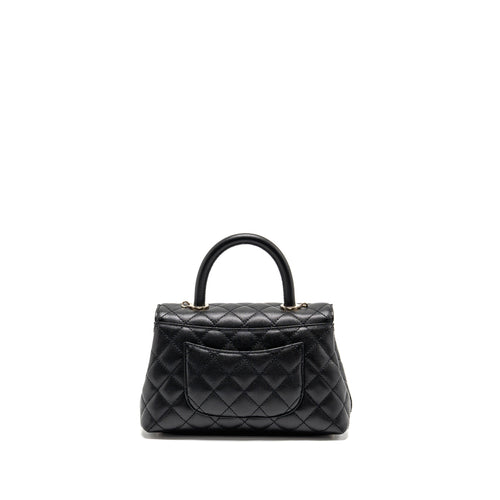 CHANEL SMALL COCO HANDLE CAVIAR BLACK LGHW (MICROCHIP)