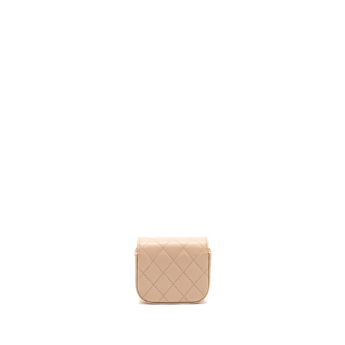 CHANEL MINI CLUTCH WITH CHAIN CAVIAR BEIGE LGHW