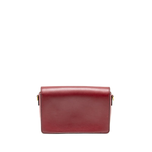 DIOR DIOREVOLUTION FLAP BAG DARK RED CALFSKIN GHW