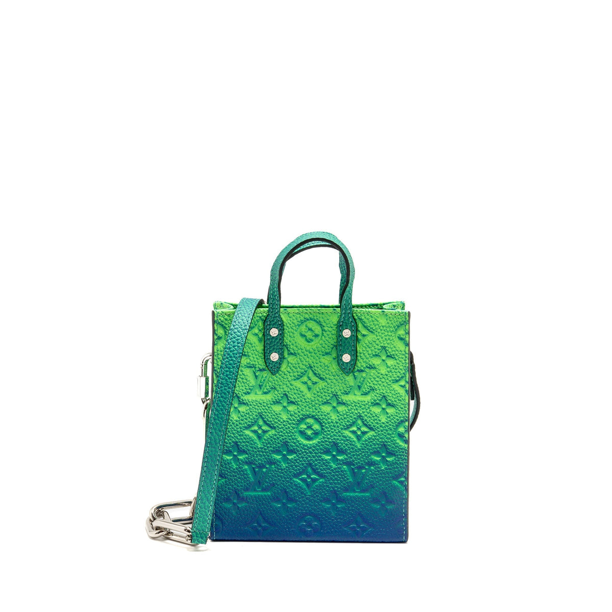 LOUIS VUITTON PETIT SAC PLAT XS VIRGIL ABLOH TAURILLON ILLUSION BLUE/GREEN SHW